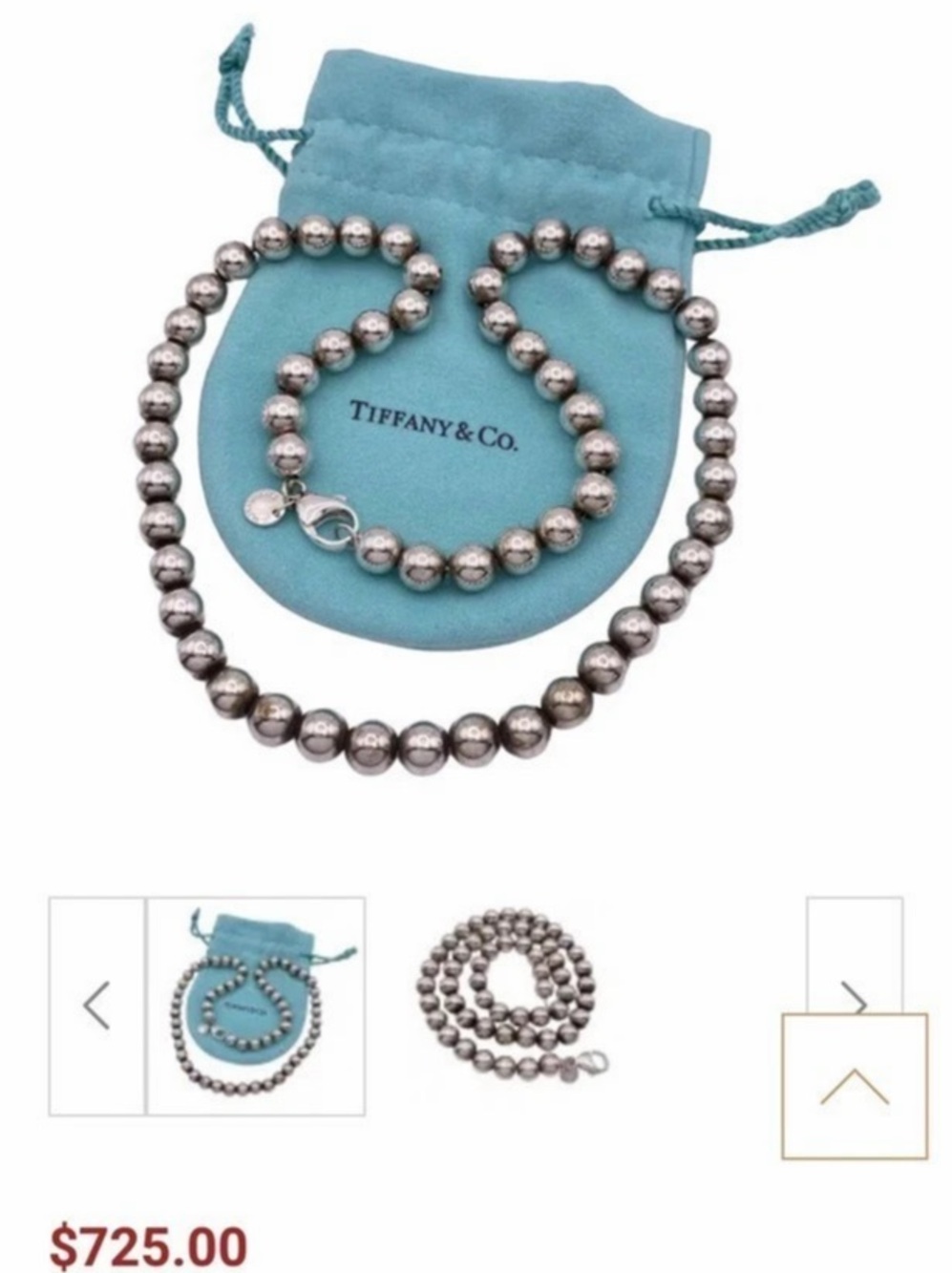 Tiffany & Co. HardWear Bead Ball Necklace. Sterling Silver